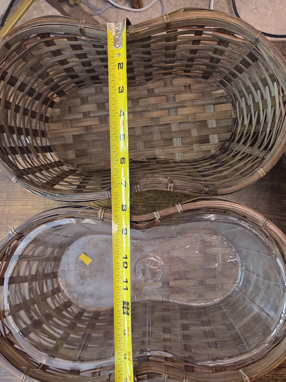 Woven Natural Brown Decorative Storage Basket - Set of 3
